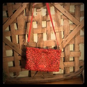 RARE Isabella Fiore laser cut cross body bag